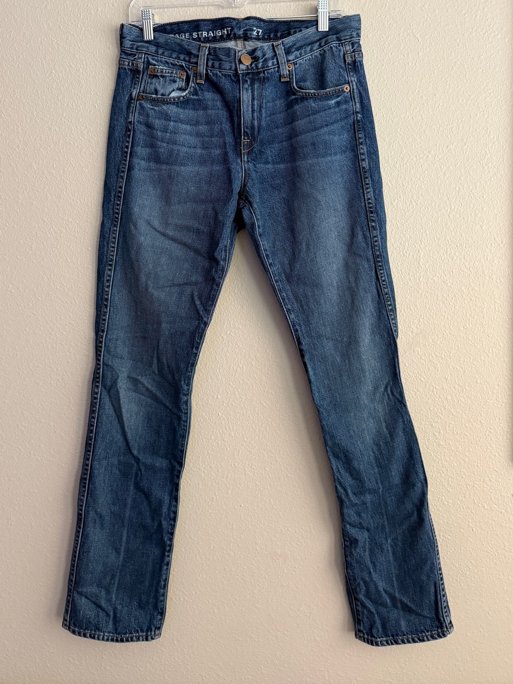 J. Crew Sz 27 Vintage Straight Leg Jeans Mid Rise Medium Wash
